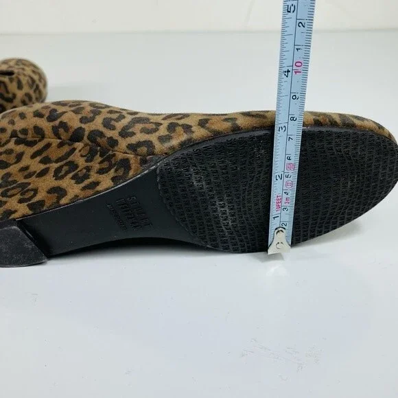 Stuart Weitzman Animal Leopard Cheetah Print Suede Leather Wedge Shoes Size 7.5 - Picture 15 of 16